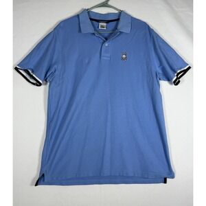 Psycho Bunny Polo Shirt Mens 7 Blue Short Sleeve Casual Collar Sleeve Trim